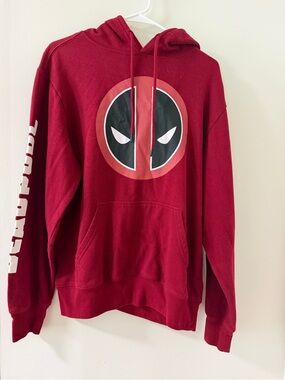 Marvel Men's Red Deadpool Crewneck Hoodie